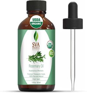 SVA Organics Rosemary Essential Oil Organic USDA 1 Oz Pure & Natural for Skin, Face, Hair Care, Aromatherapy,