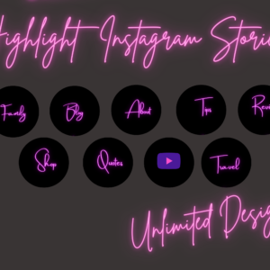Instagram Highlight Covers Template Download: Neon Pink