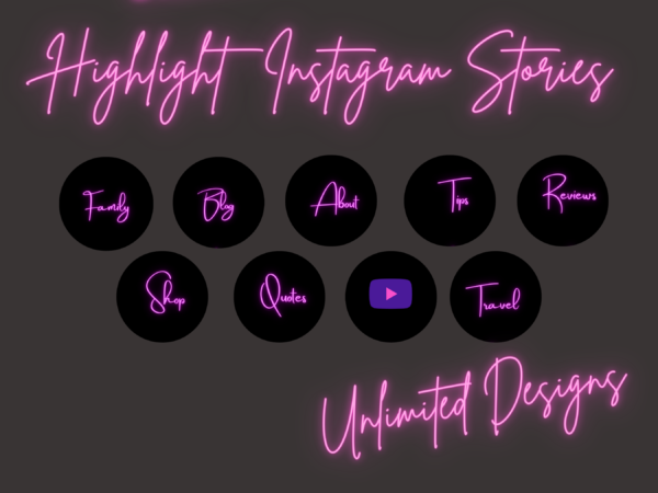 Instagram Highlight Covers Template Download: Neon Pink