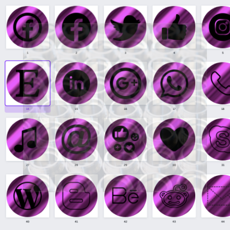 Purple Social Media Icons png