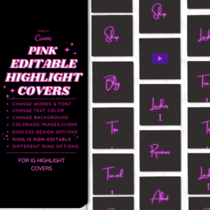 neon pink instagram highlight covers