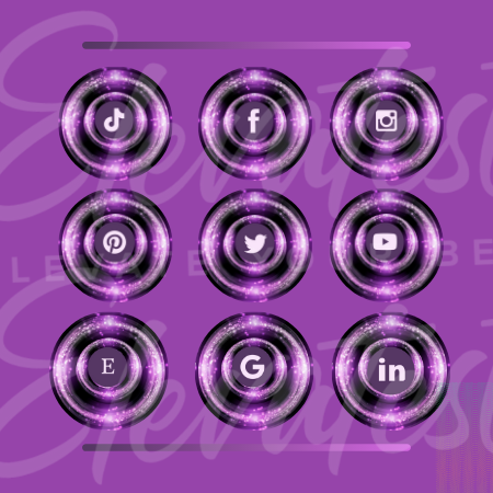 luxurious purple social media icons