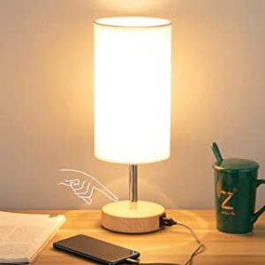 Bedside Lamp with USB Port - Touch Control Table Lamp