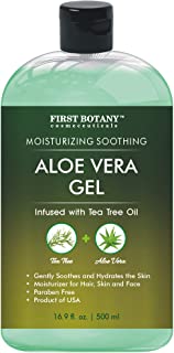 Aloe vera gel from 100 percent Pure Aloe Infused with Tea Tree Oil