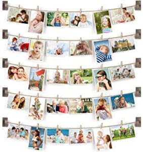 Collage Picture frames with 30 Clips Wall Decor