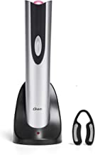 Amazon's Choice Oster Electric Wine Opener and Foil Cutter Kit with CorkScrew and Charging Base, Silver Oster Electric Wine Opener