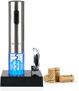 Secura Electric Wine Opener, Automatic Electric Wine Bottle Corkscrew Opener with Foil Cutter, Rechargeable
